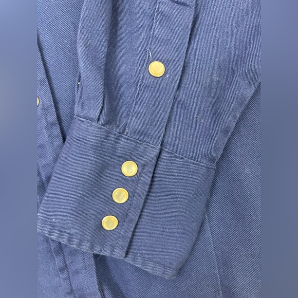 Wrangler Women's Wrancher Long Sleeve Shirt with Pearl Snaps in Blue. Size S - Picture 7 of 9